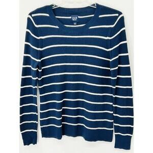 GAP Navy White Striped Sweater Large Cotton Knit